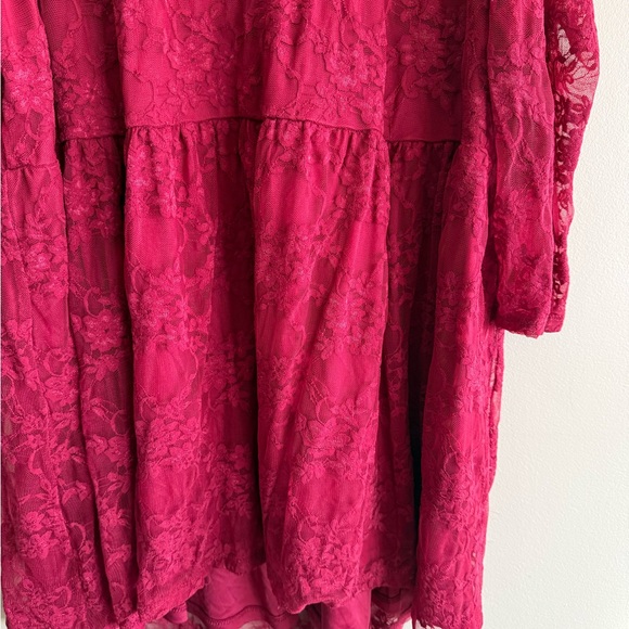 Torrid Red Lace Cold Shoulder Blouse - Picture 6 of 9